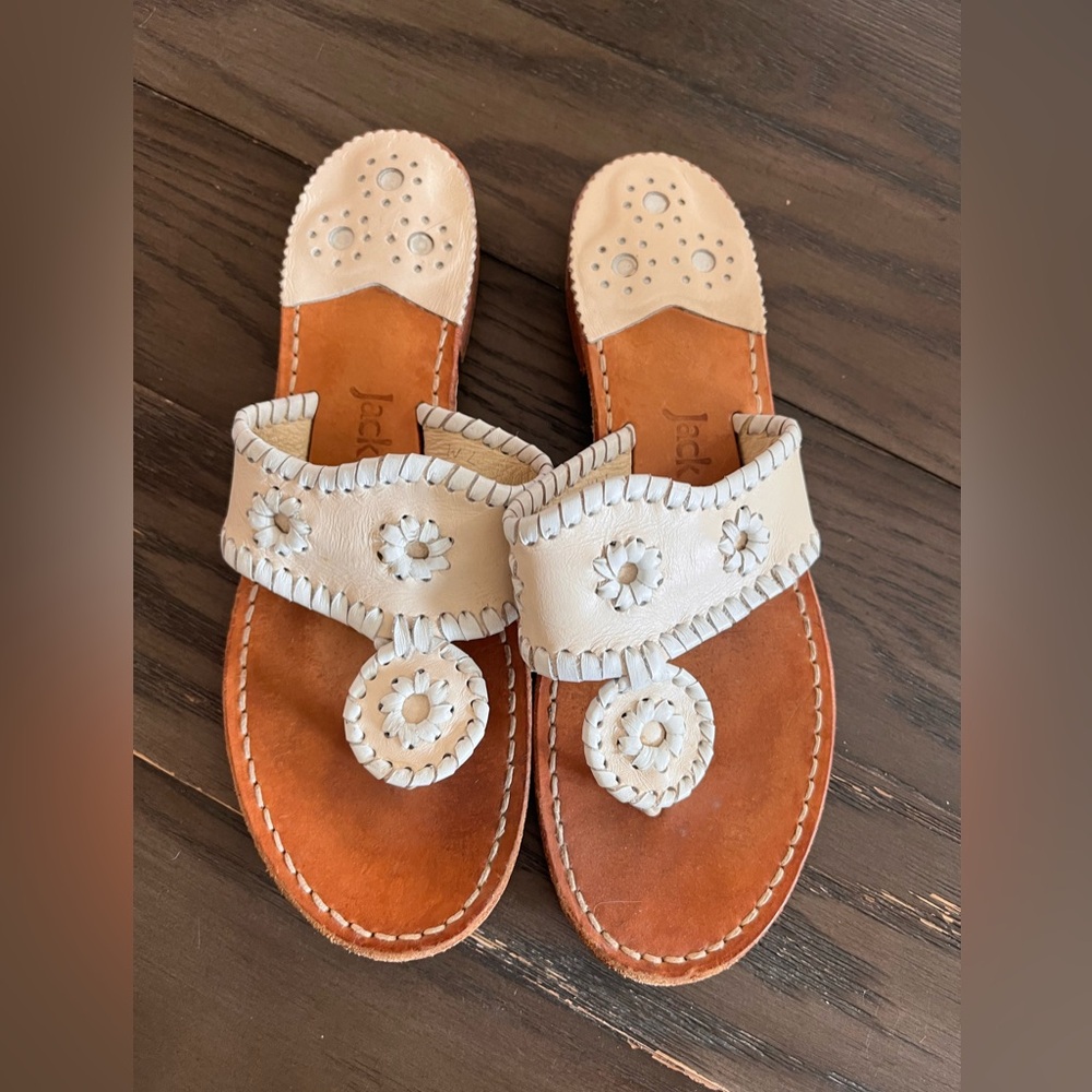 Jack Rogers Women's Tan and Cream Sandals